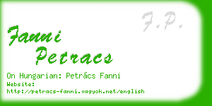 fanni petracs business card
